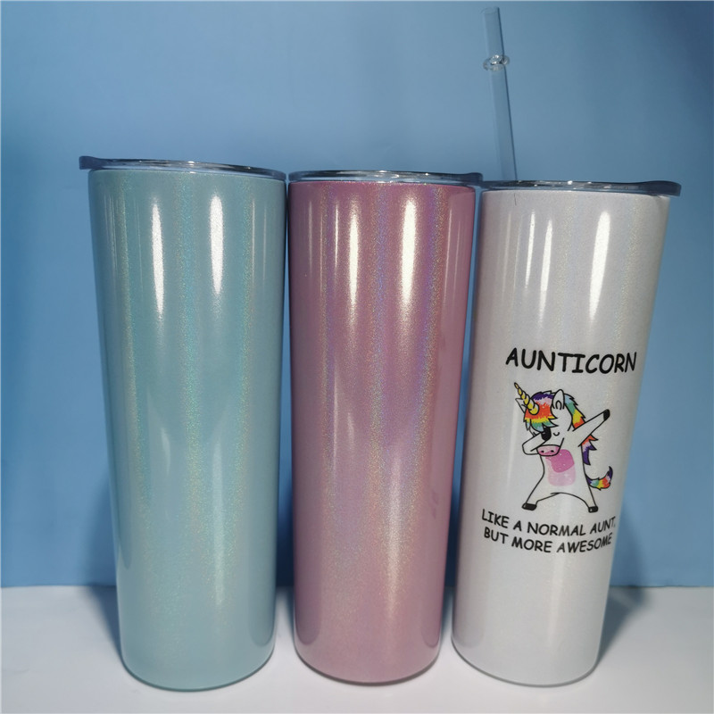 Sublimation Blanks DOuble Wall Vacuum Gliter series tumbler cupbottle (10)