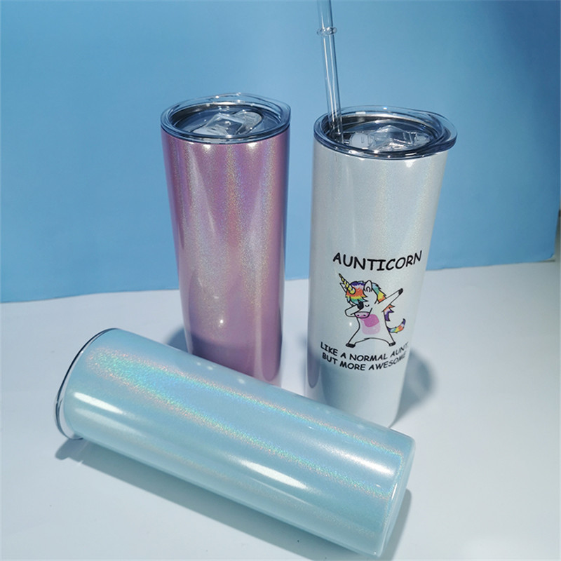 Sublimation Blanks DOuble Wall Vacuum Gliter series tumbler cupbottle (11)