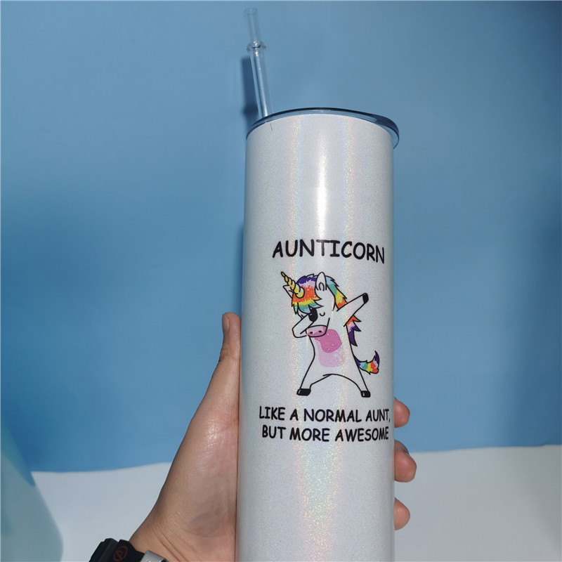 Sublimation Blanks DOuble Walll Vacuum Gliter series tumbler cupbottle (8)