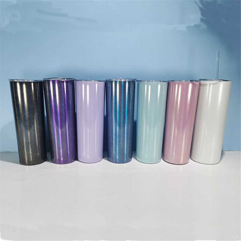 Sublimation Blanks DOuble Walll Vacuum Gliter series tumbler cupbottle (12)