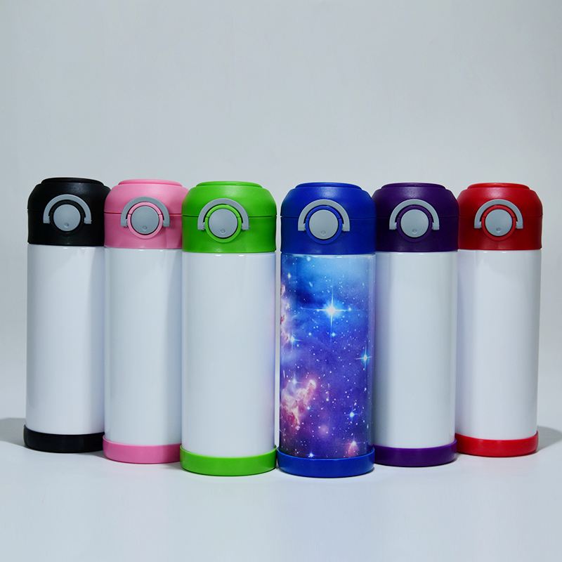12oz Portable stainless steel vacuum bounce sublimation straight flip-top kids tumbler (8)