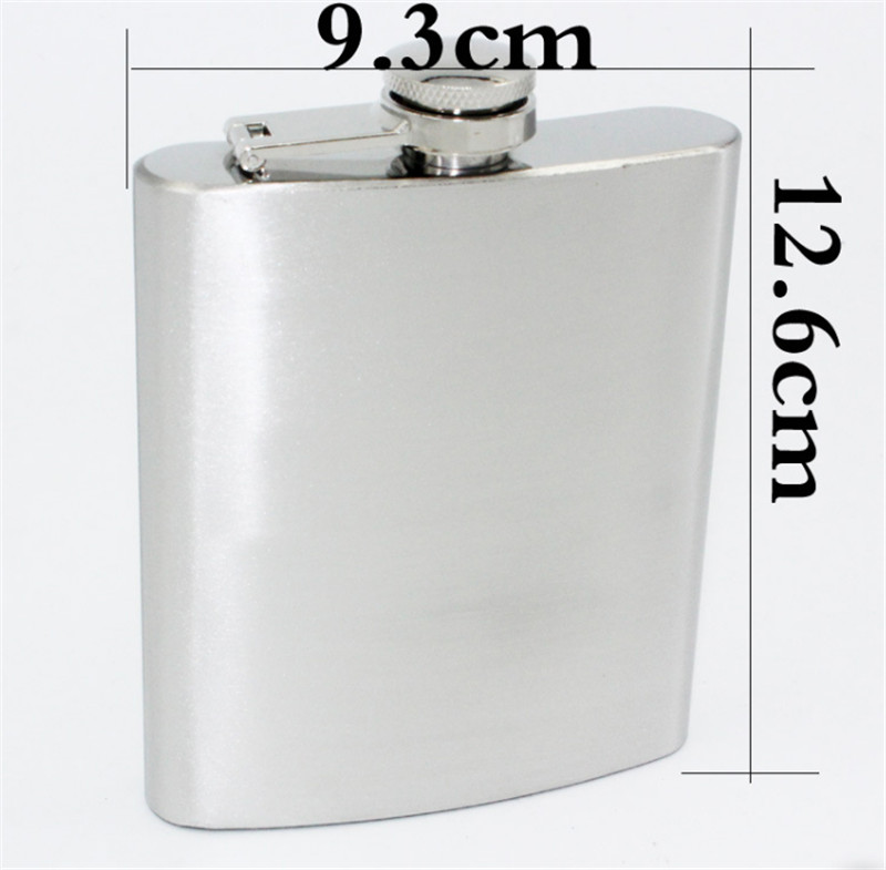 7oz Stainless steel portable square wine hip flask with sealed steel lid (4)